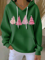 Women's Merry Christmas Print Casual Hoodie
