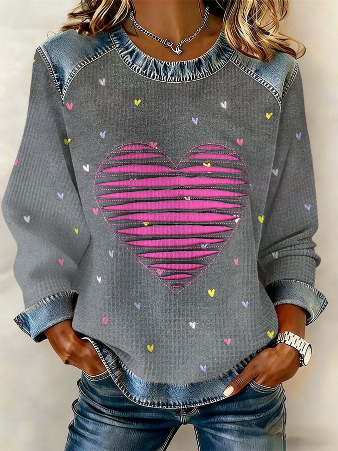 Women's Casual Print Long-Sleeve Sweatshirt