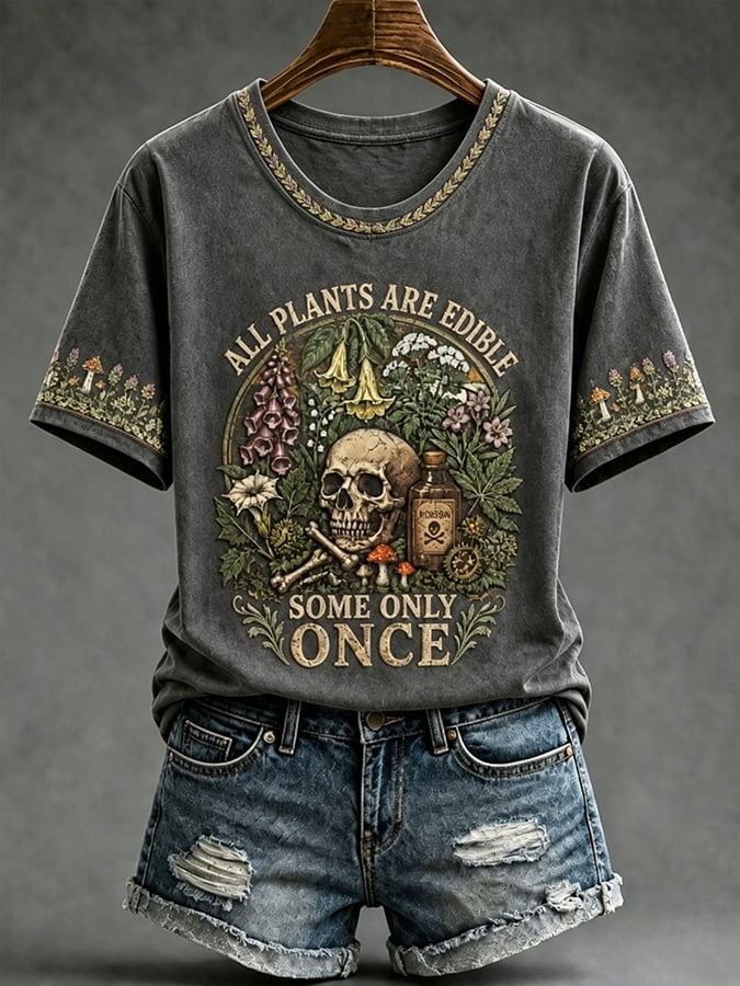 Women's Some Only Once Print Round Neck Short Sleeve T-shirt