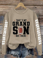 Women's That's My Grandson Out There Printed Casual Sweatshirt