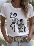 Women's Halloween FDT Printed Casual Crew Neck T-Shirt