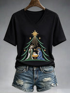 Women's Christmas Nativity Print Casual Sweatshirt
