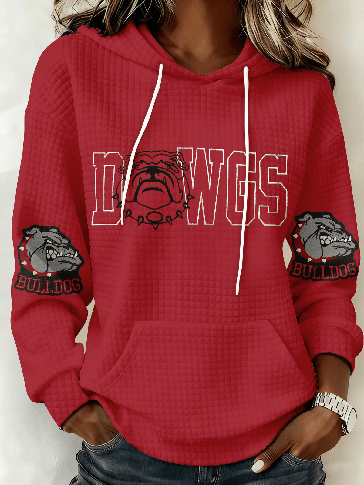 Bulldogs Football Printed Hooded Sweatshirt