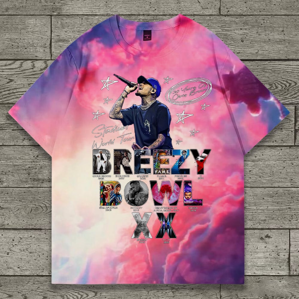 Breezy Bowl XX 2025 Colorful Clouds Printed Tee