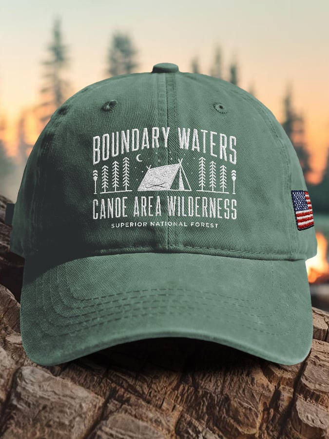 Retro Boundary Waters Cande Area Wilderness Superior National Forest Print Baseball Cap