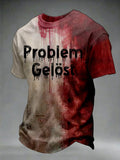 Men's Bloody Problem Solved Halloween Print T-Shirt