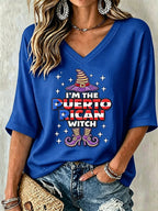 Women's Halloween In Puerto Rico Print Waffle-Knit Top