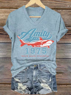 Women's Amity Island 1975 Print T-shirt