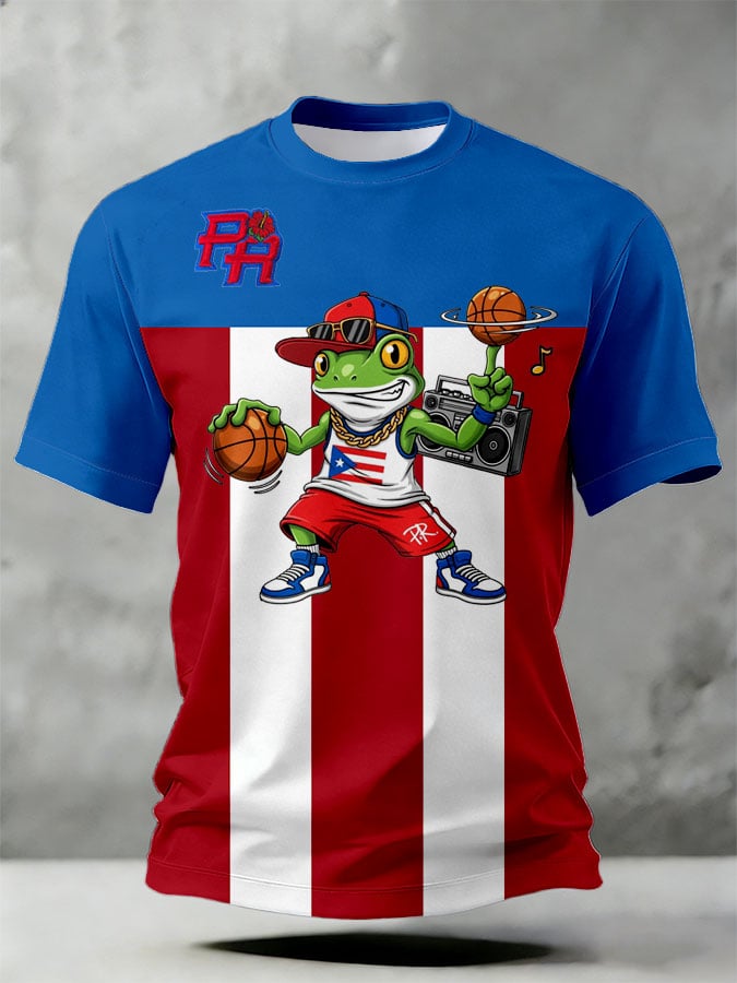 Men's Puerto Rico Basketball Printed T-Shirts