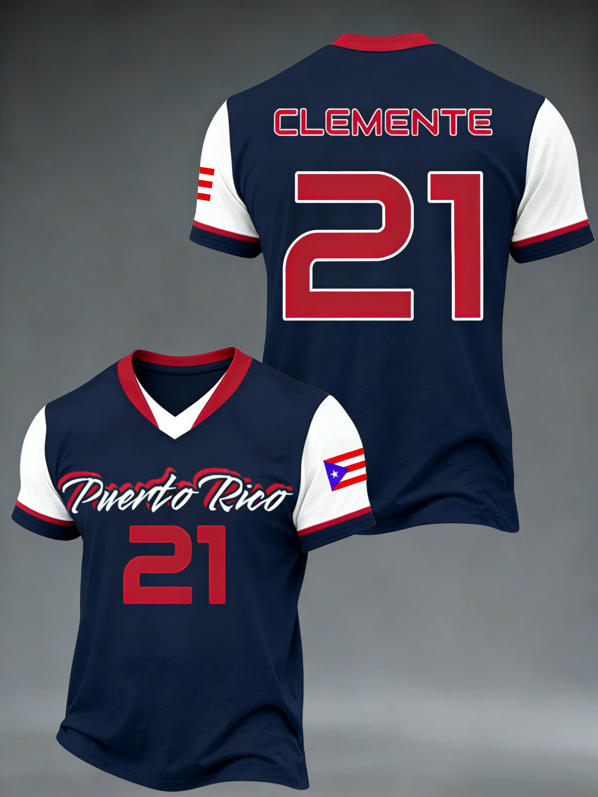 Men's Puerto Rico Baseball Print Short-Sleeve T-Shirt