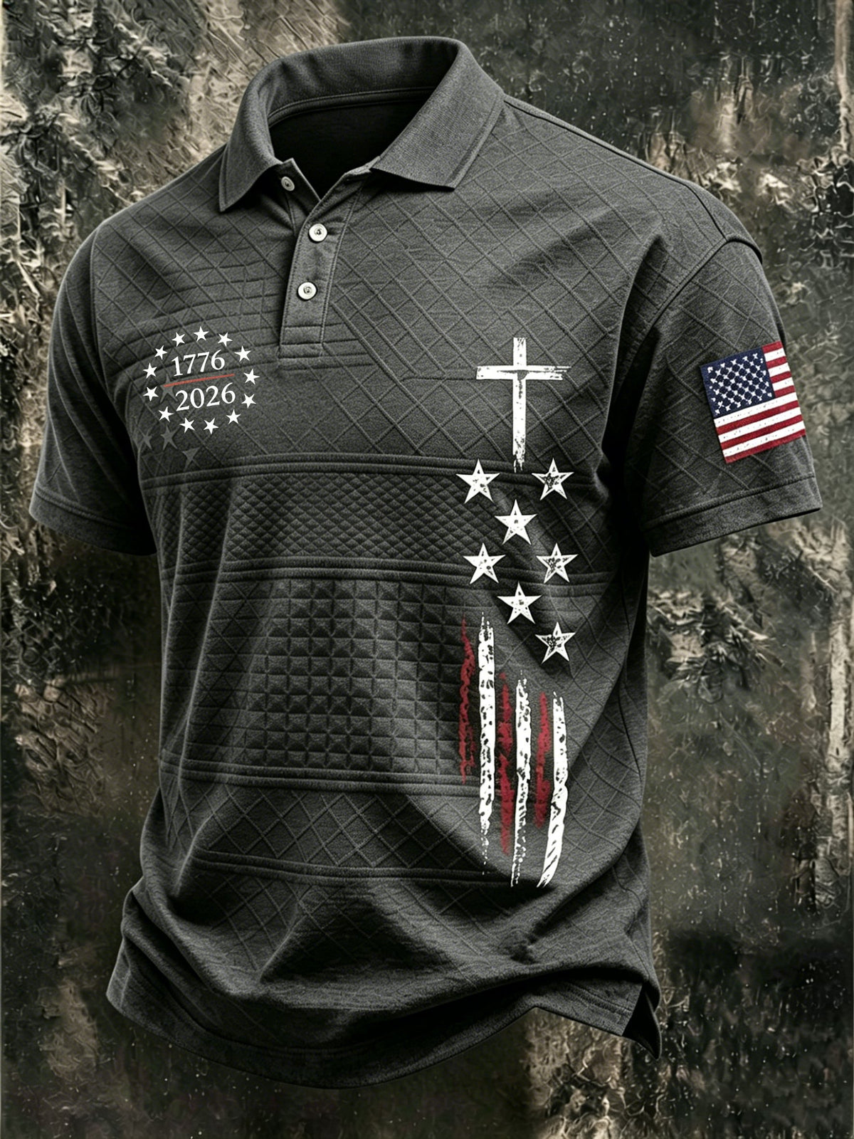 Men's 250th Anniversary Printed Short-Sleeve Polo Shirt