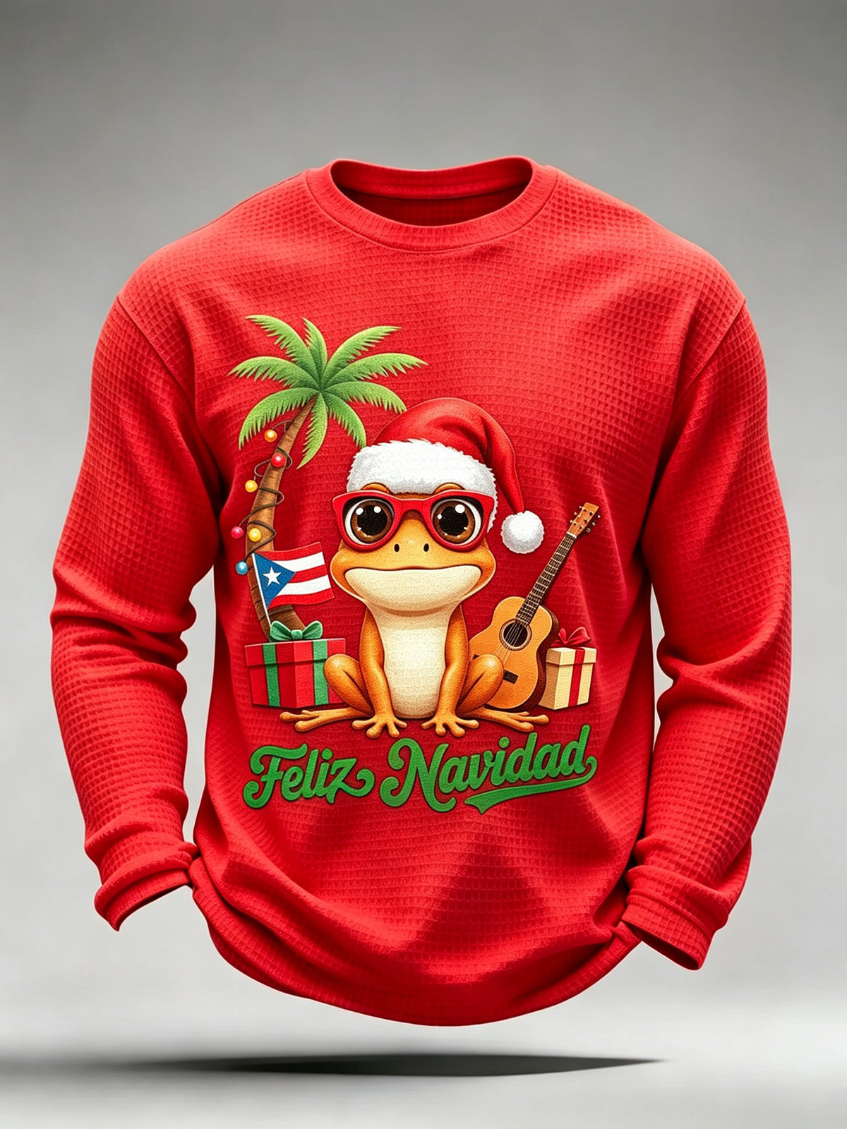 Men's Puerto Rico Christmas Print Top