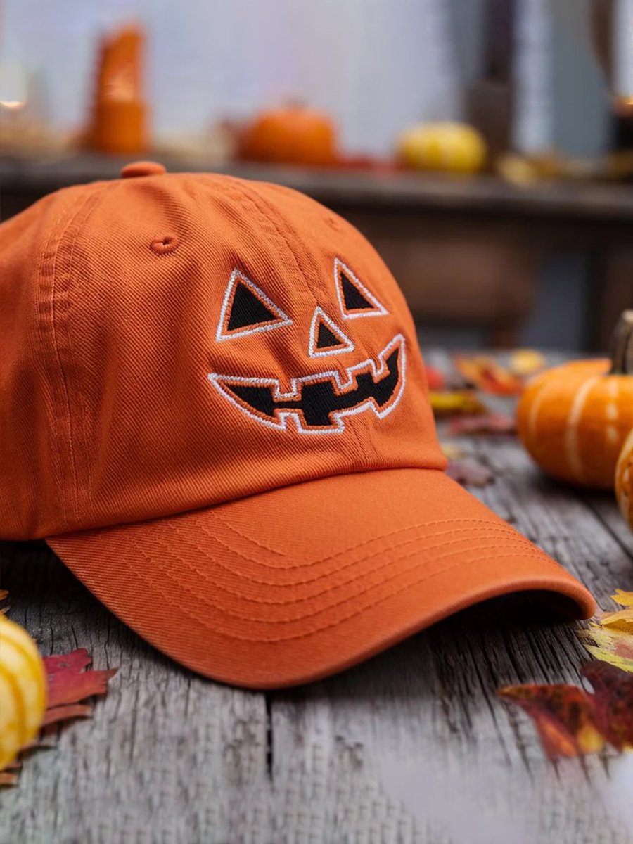 Vintage Autumn Pumpkin Art Casual Print Hat