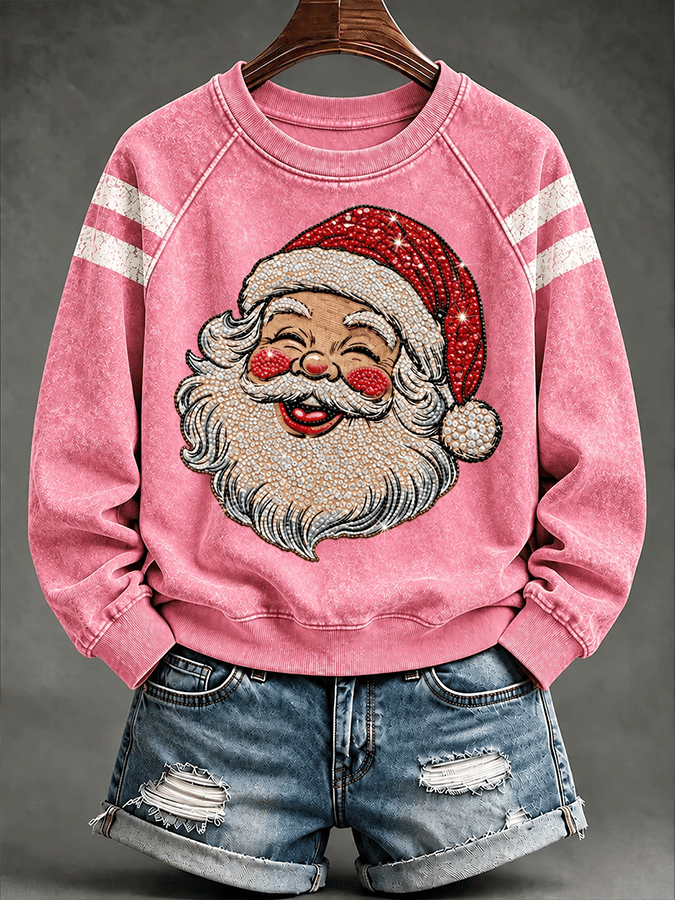 Women's Casual Christmas Print Long-Sleeved Sweatshirt