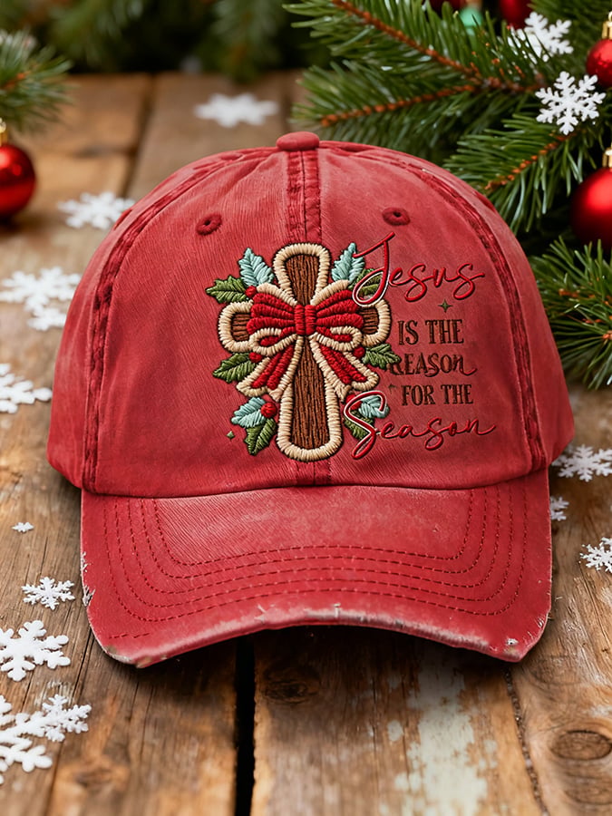 Unisex casual Christmas Jesus season washed cotton hat