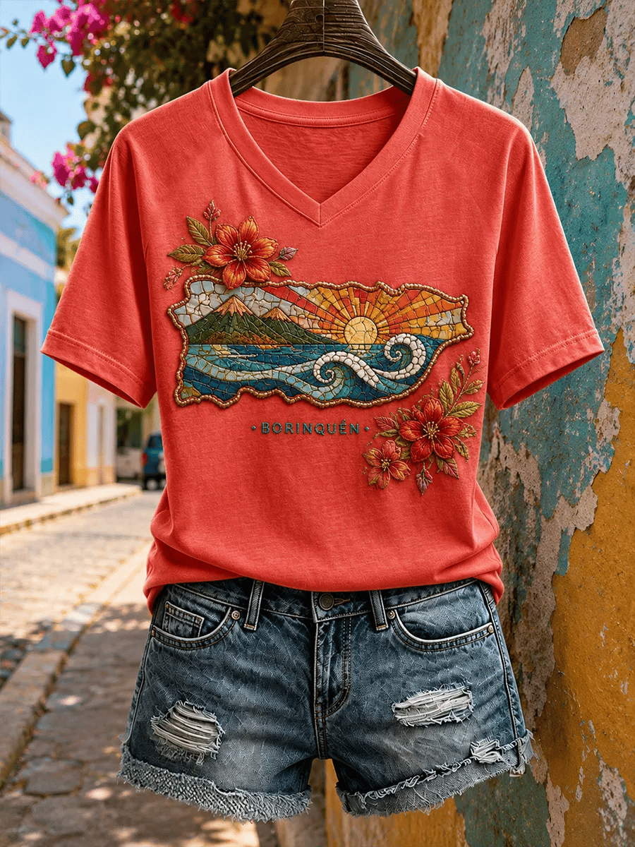 Women's Puerto Rican Art Print Top