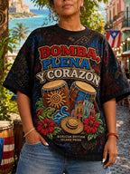 Women's Puerto Rico Pride Art Printed T-shirt