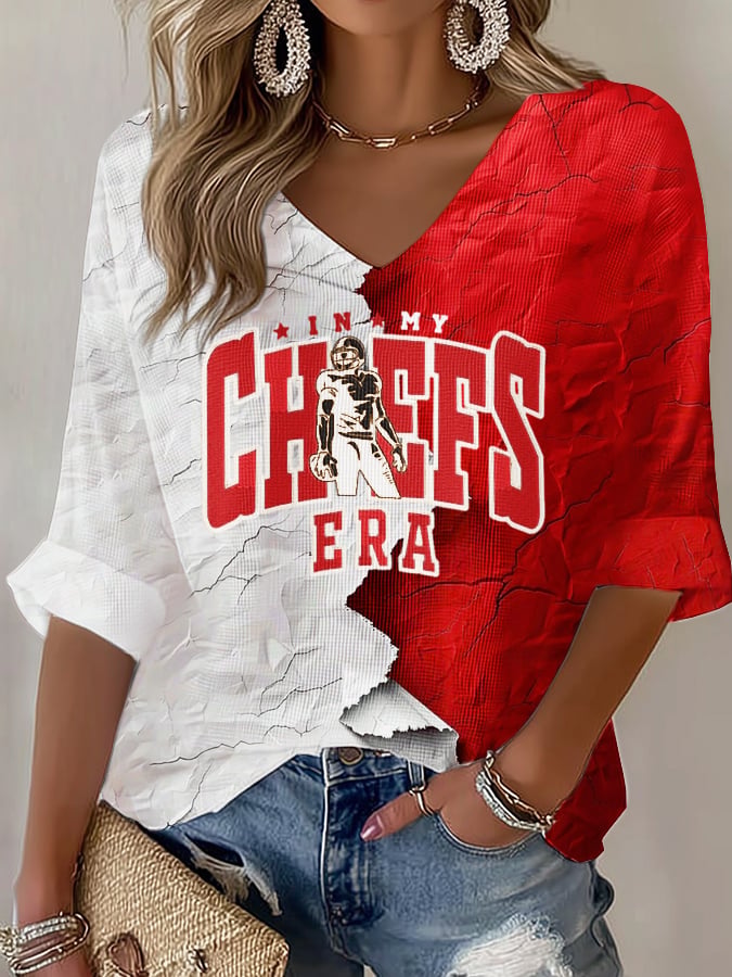 TS 87 13 In My Football Era Printed Long Sleeve Top