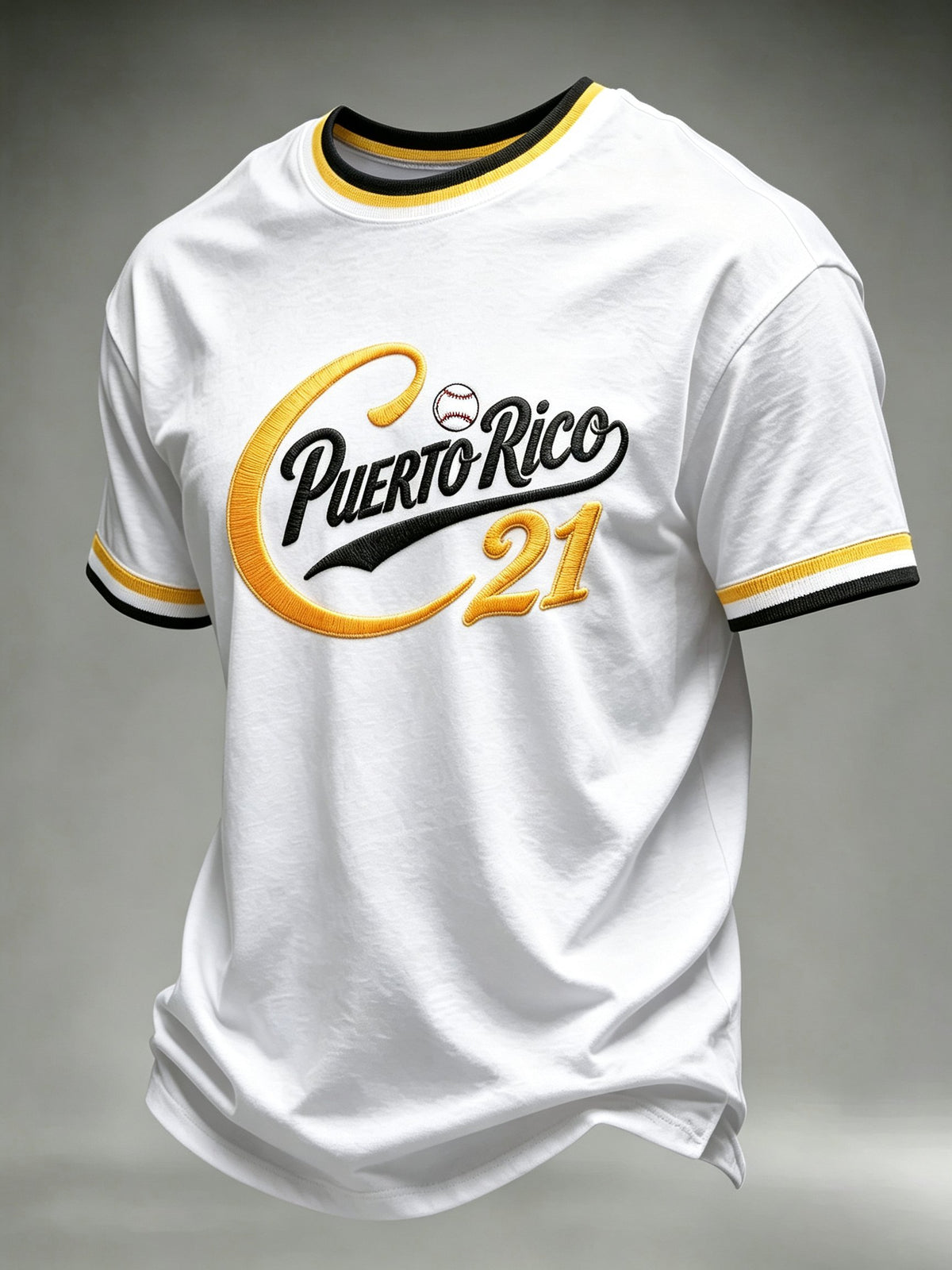 Men's Puerto Rico Baseball Print Short-Sleeve T-Shirt