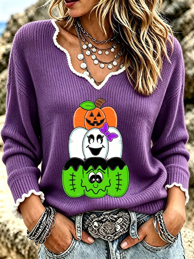 Women's Casual Retro Collar Frayed Edge Top