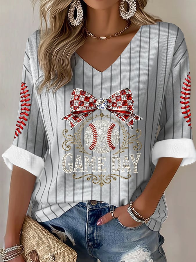Women's Baseball  Print T-Shirt