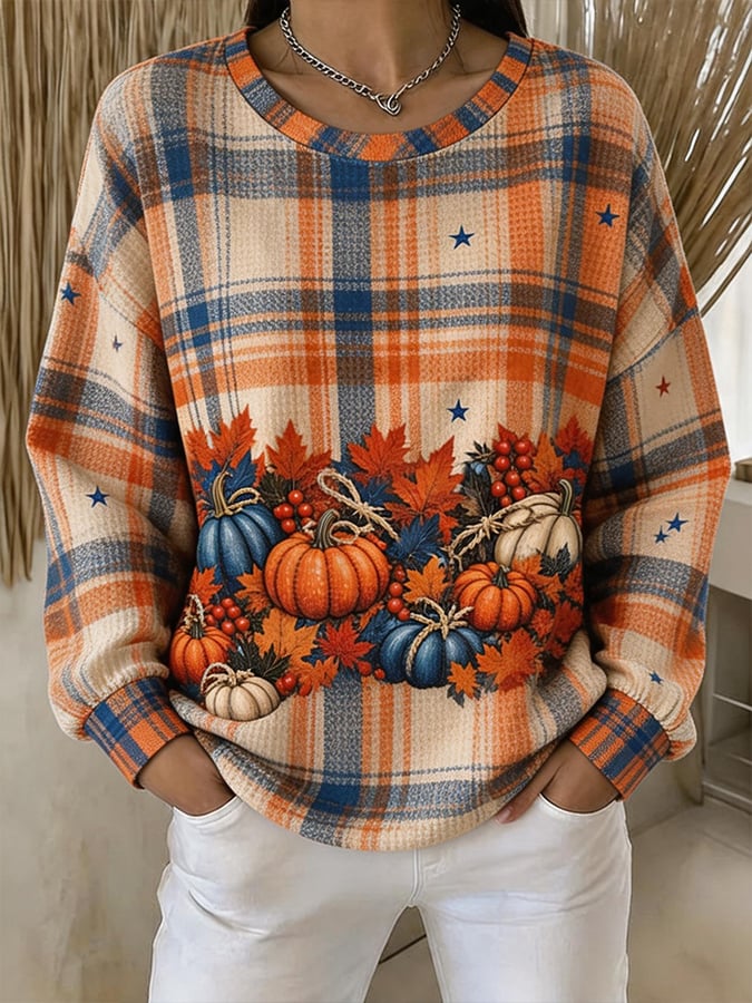 Women'S Casual Waffle-Knit Top