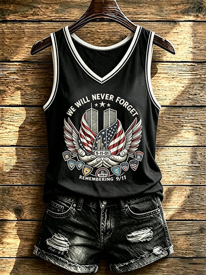 Women's Never Forget September 11 Print Vest