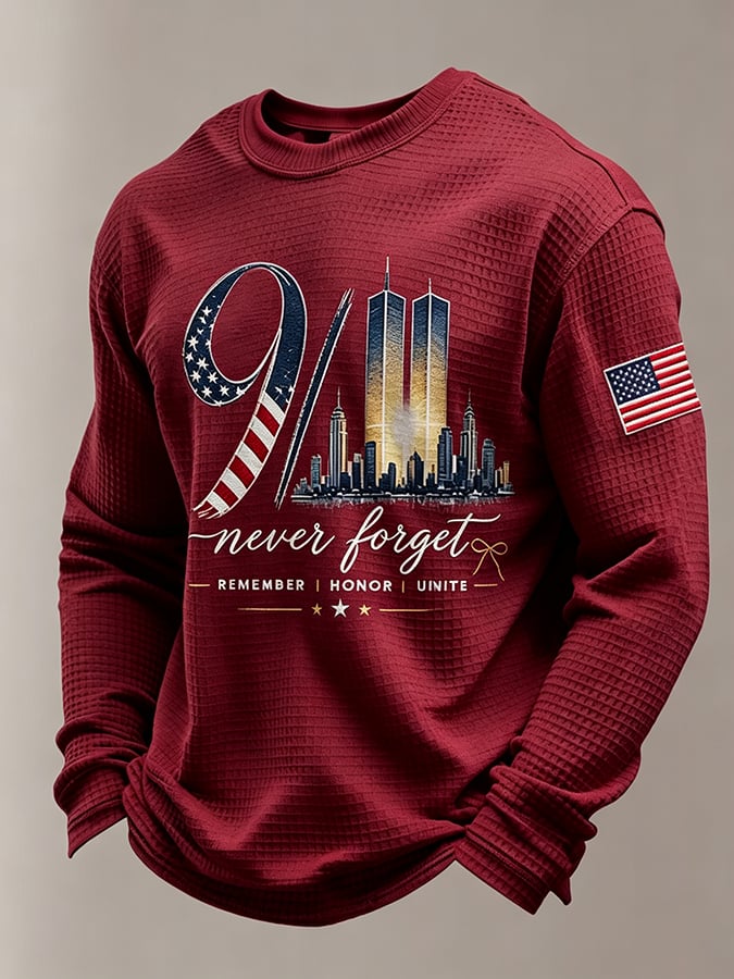 Men's 9.11 Never Forget Print Casual Top