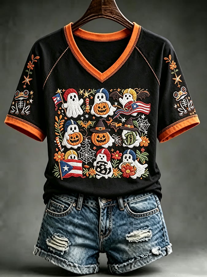 Women's Halloween In Puerto Rico Print T-Shirt