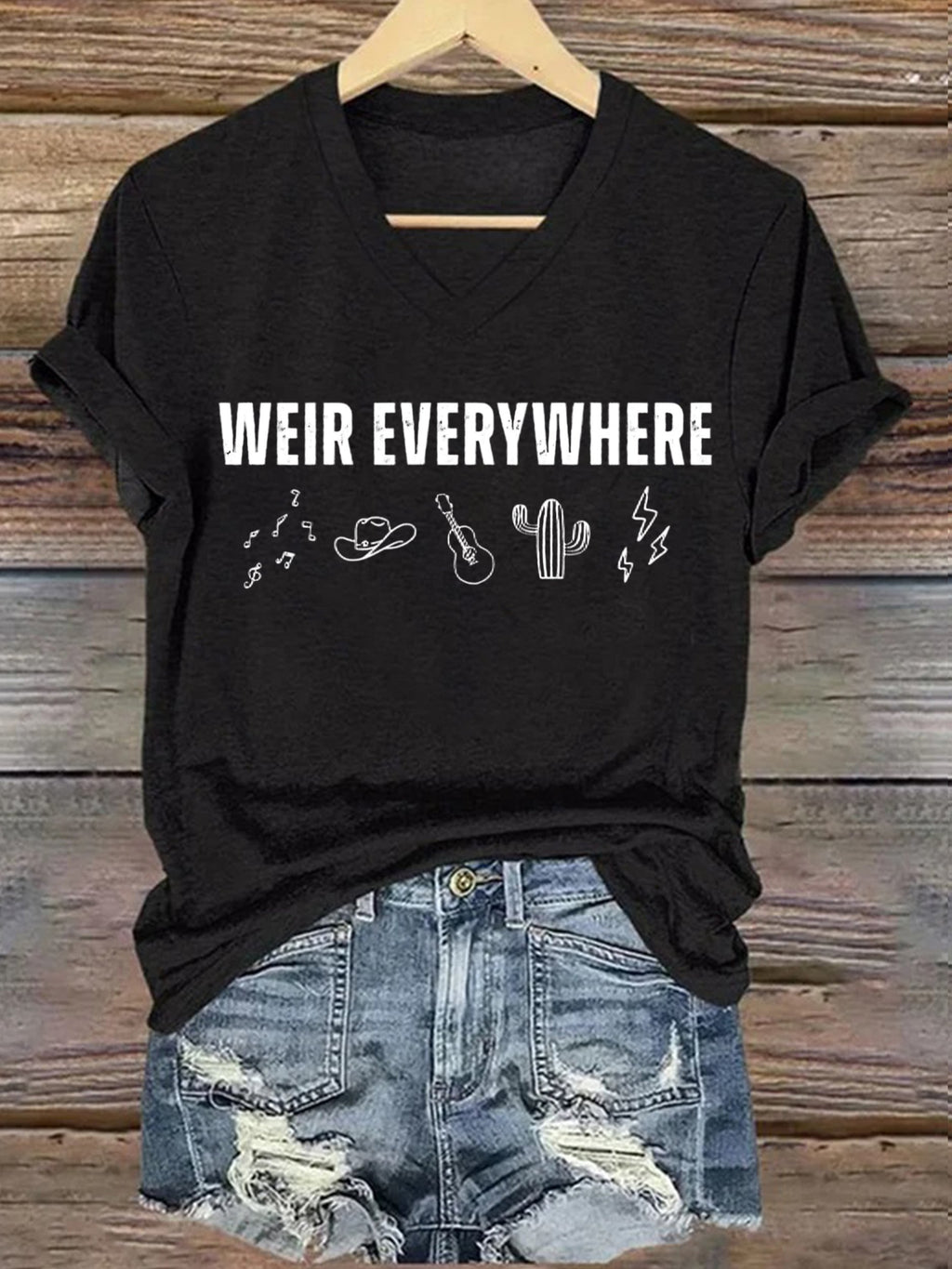 Retro Music Print T-Shirt