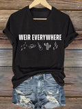 Retro Music Print T-Shirt