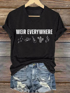 Retro Music Print T-Shirt