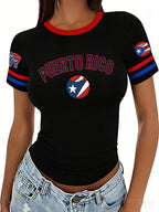 Women's Retro Baseball  Print T-Shirt
