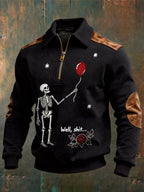 Men's Retro Halloween Well, shit... Printing Sweatshirtc