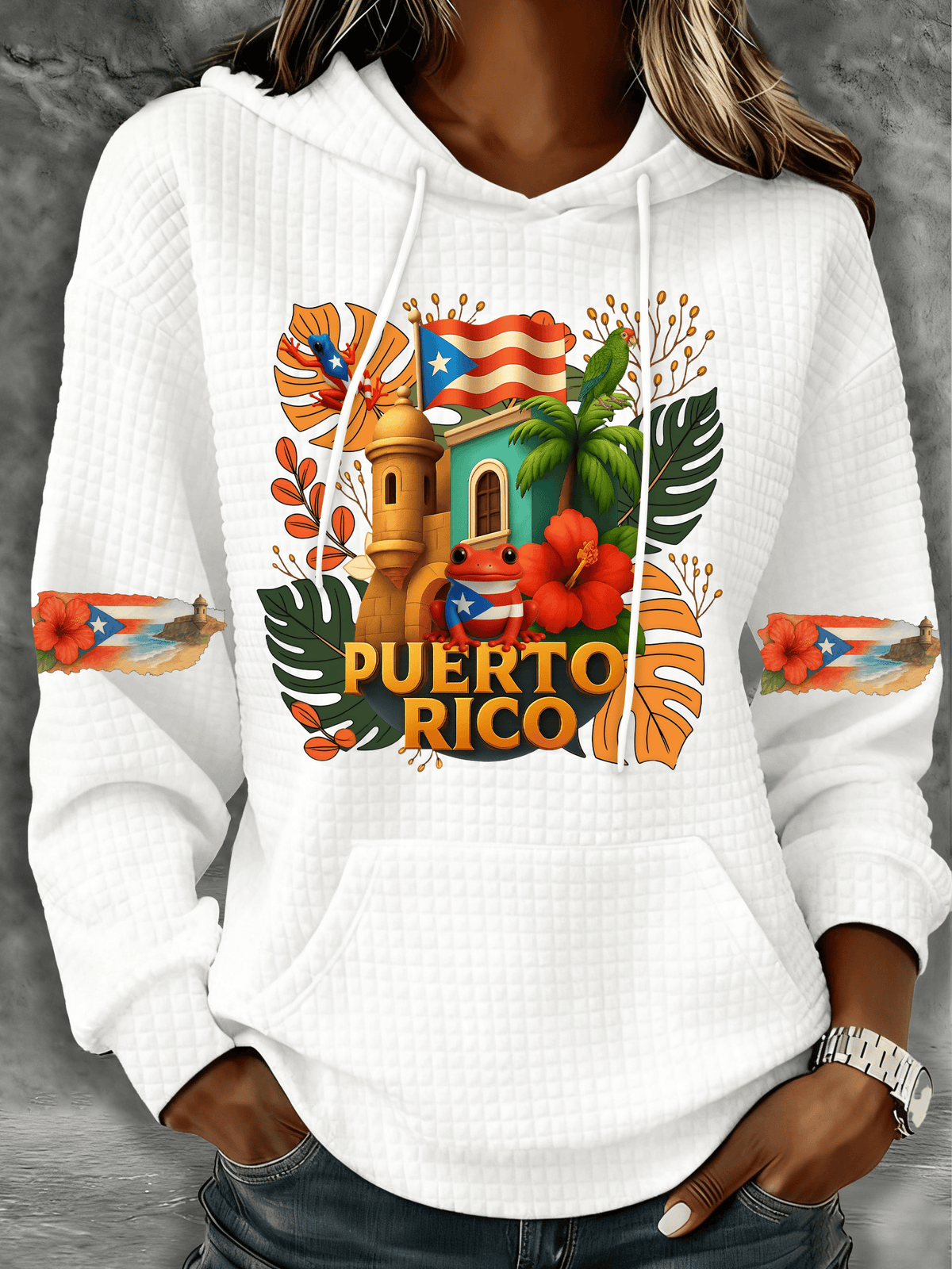 Puerto Rico Printed Hooded Sweatshirt