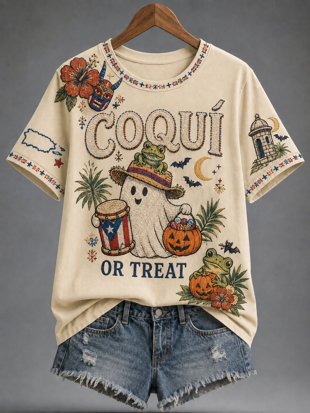 Women's Puerto Rico Halloween Graphic T-shirt