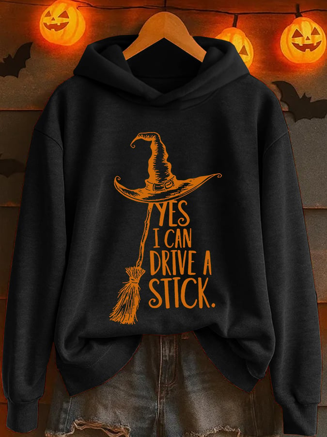 Women's Yes I Can Drive A Stick Print Casual Sweatshirt