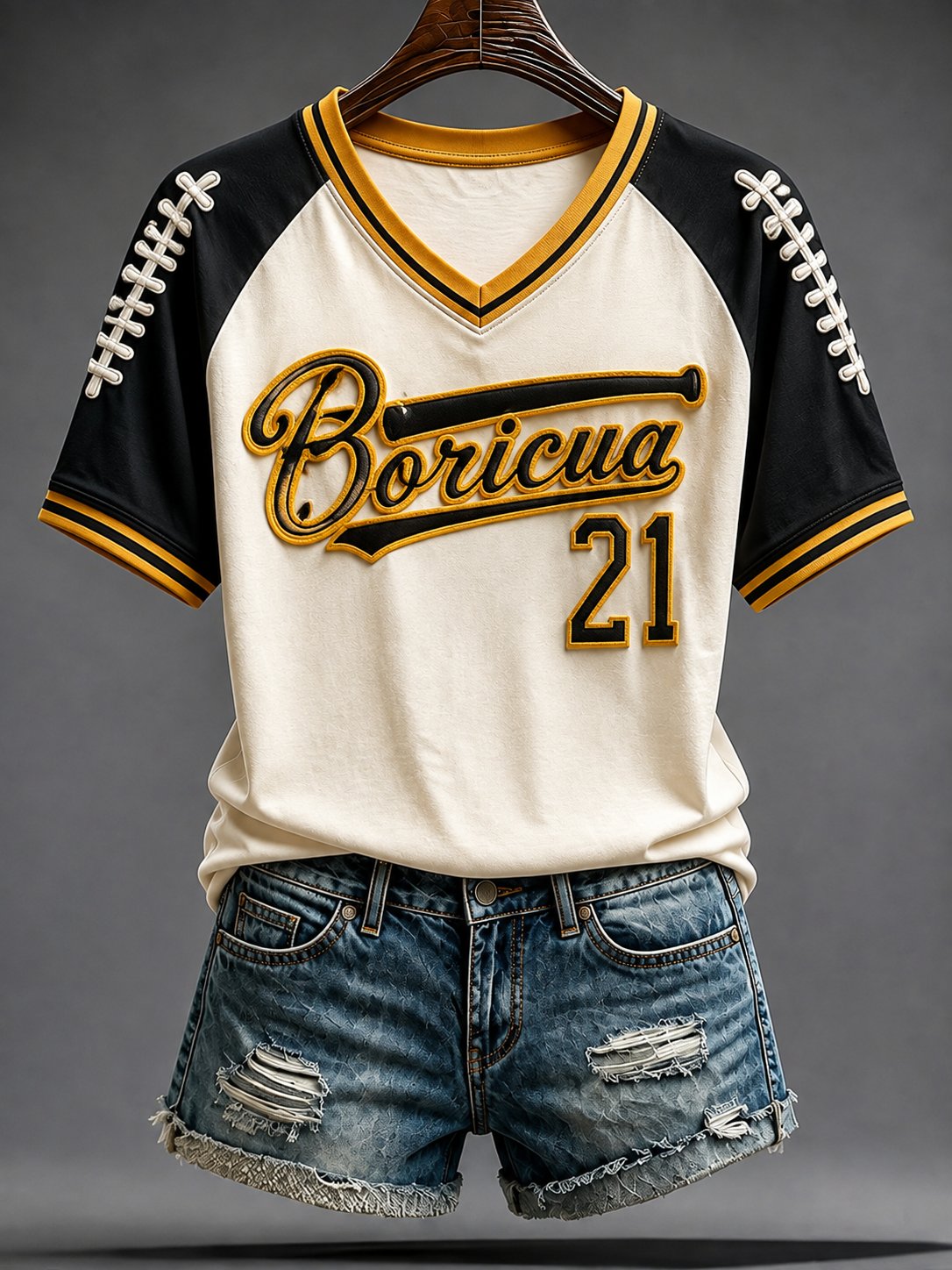 Women'S Baseball Legend Printed V-Neck T-Shirt