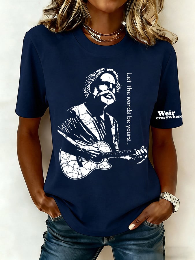 Women's Let The Words Be Yours Print Round Neck T-shirt
