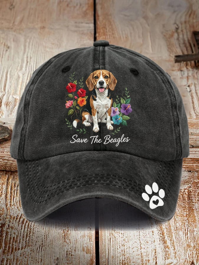 Unisex Save The Beagles Printed Hat