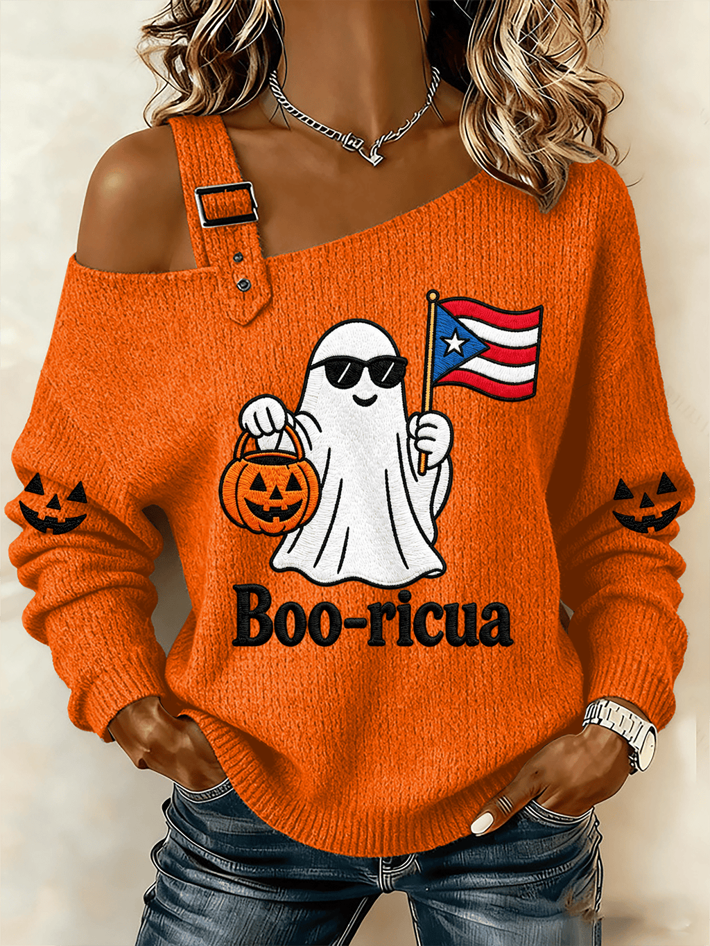 Women's Halloween In Puerto Rico Print Top