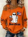 Women's Halloween In Puerto Rico Print Top