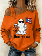 Women's Halloween In Puerto Rico Print Top