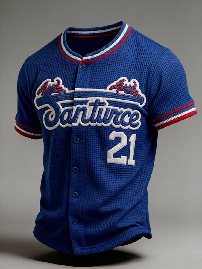 Men's Puerto Rico Cangrejeros de Santurce Baseball Print Casual Top