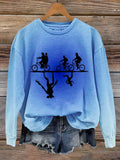 Stranger Upside Down Hawkins 80s Horror Art Printed Sweatshirt