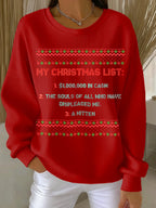 Women's MY CHRISTMAS LIST Print Sweatshirt