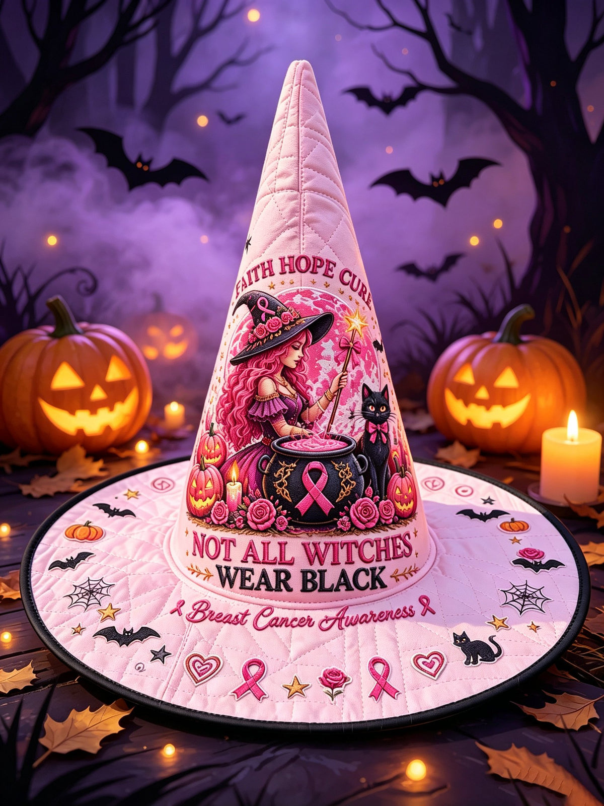 Unisex Halloween Casual Printed Witch Hat