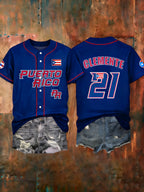Women's Puerto Rico Baseball Print Shirt