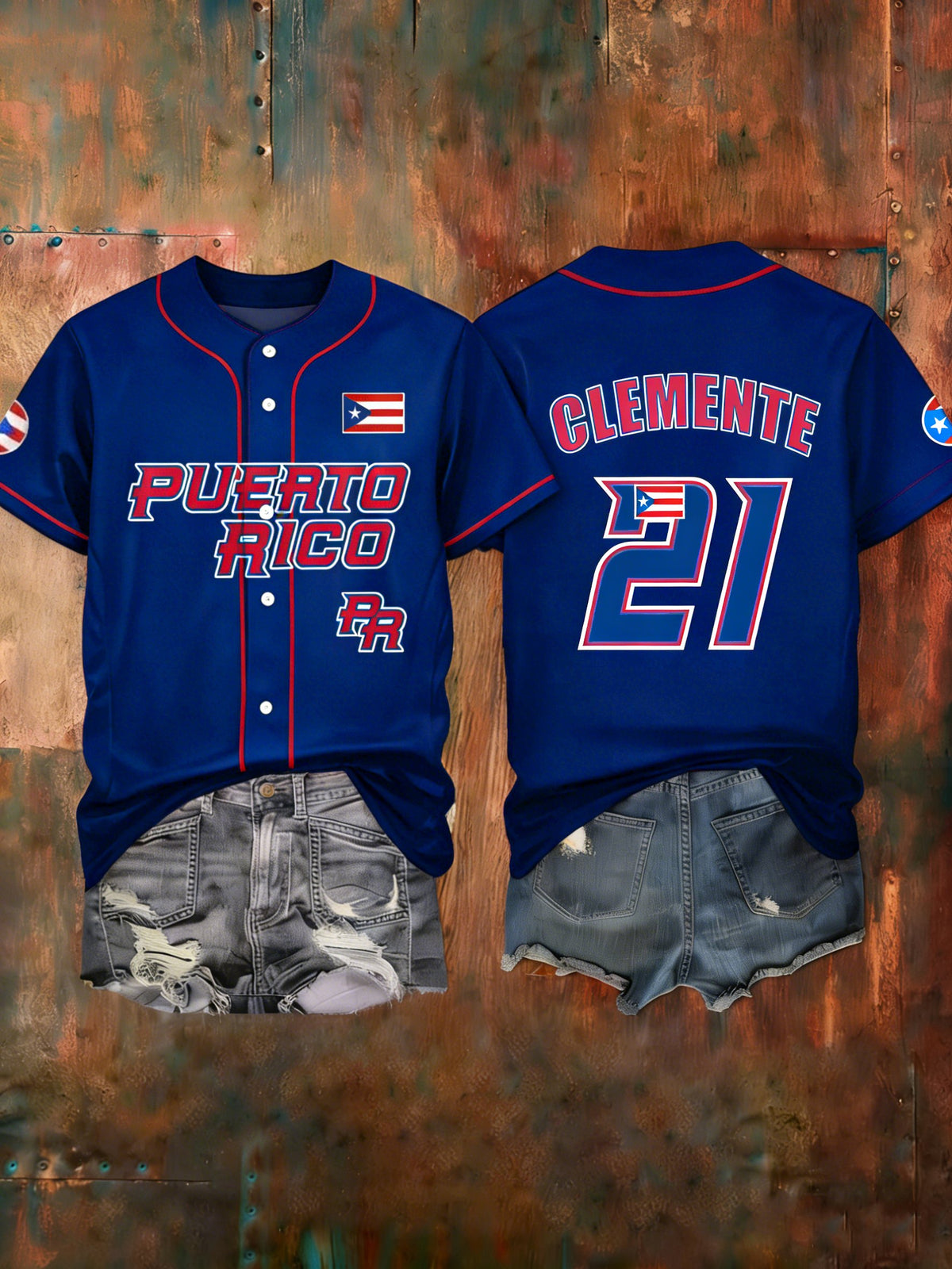 Women's Puerto Rico Baseball Print Shirt
