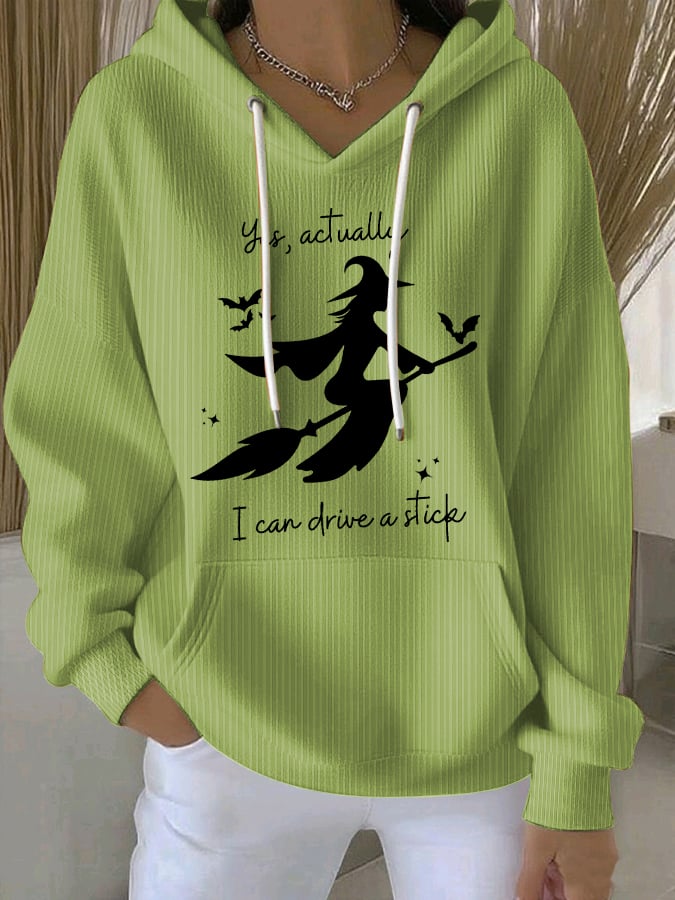 Women's Yes I Can Drive A Stick Print Casual Sweatshirt